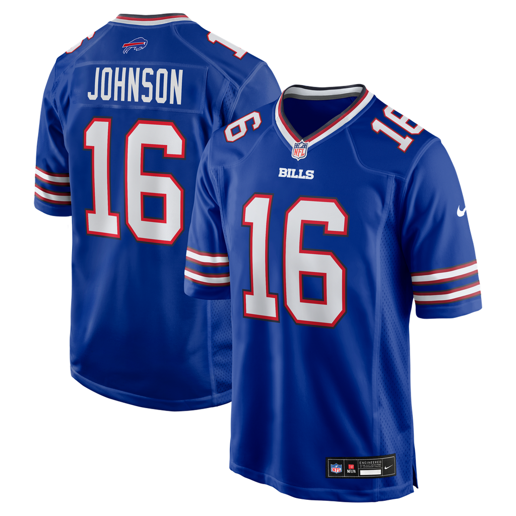 Buffalo Bills Xavier Johnson Nike Royal Game Jersey product image 1, provided for visual reference and product detail review