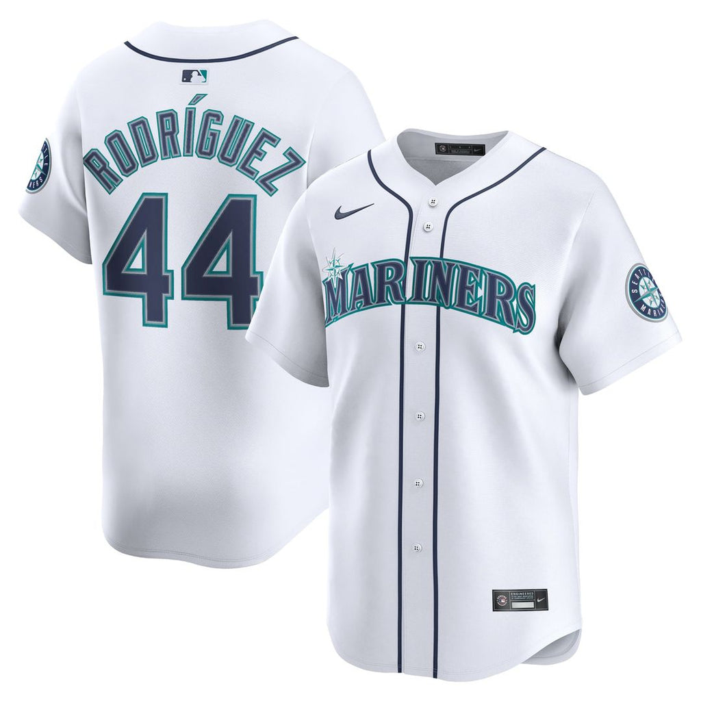 Seattle Mariners Julio Rodríguez Nike White Home Limited Player Jersey product image 1, provided for visual reference and
