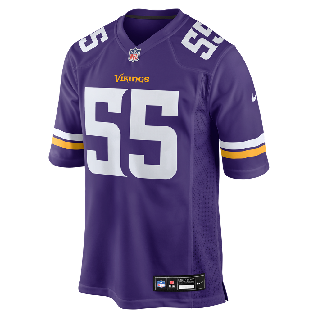 Minnesota Vikings Eric Wilson Nike Purple Team Game Jersey product image 2, provided for visual reference and product detail