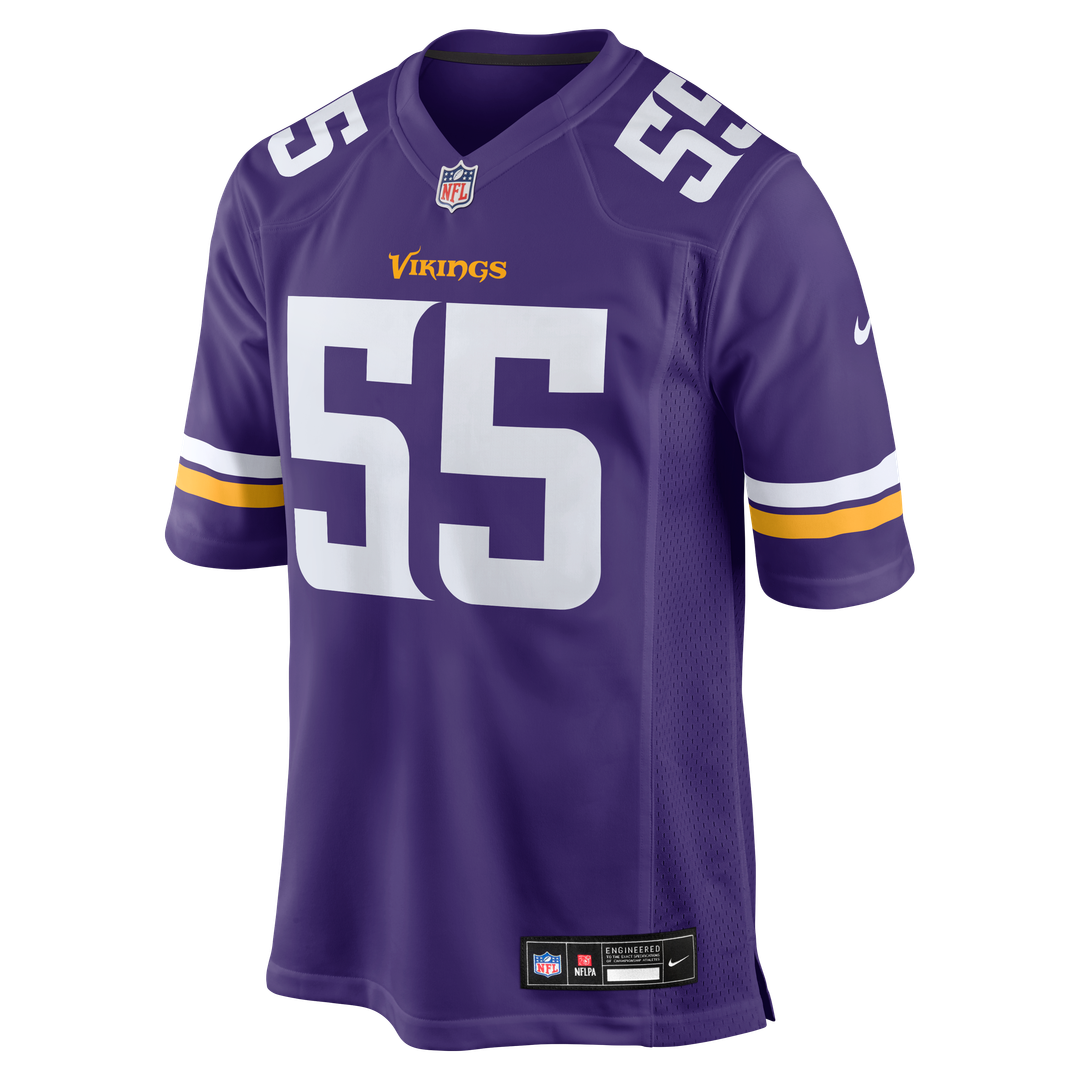 Minnesota Vikings Eric Wilson Nike Purple Team Game Jersey product image 2, provided for visual reference and product detail