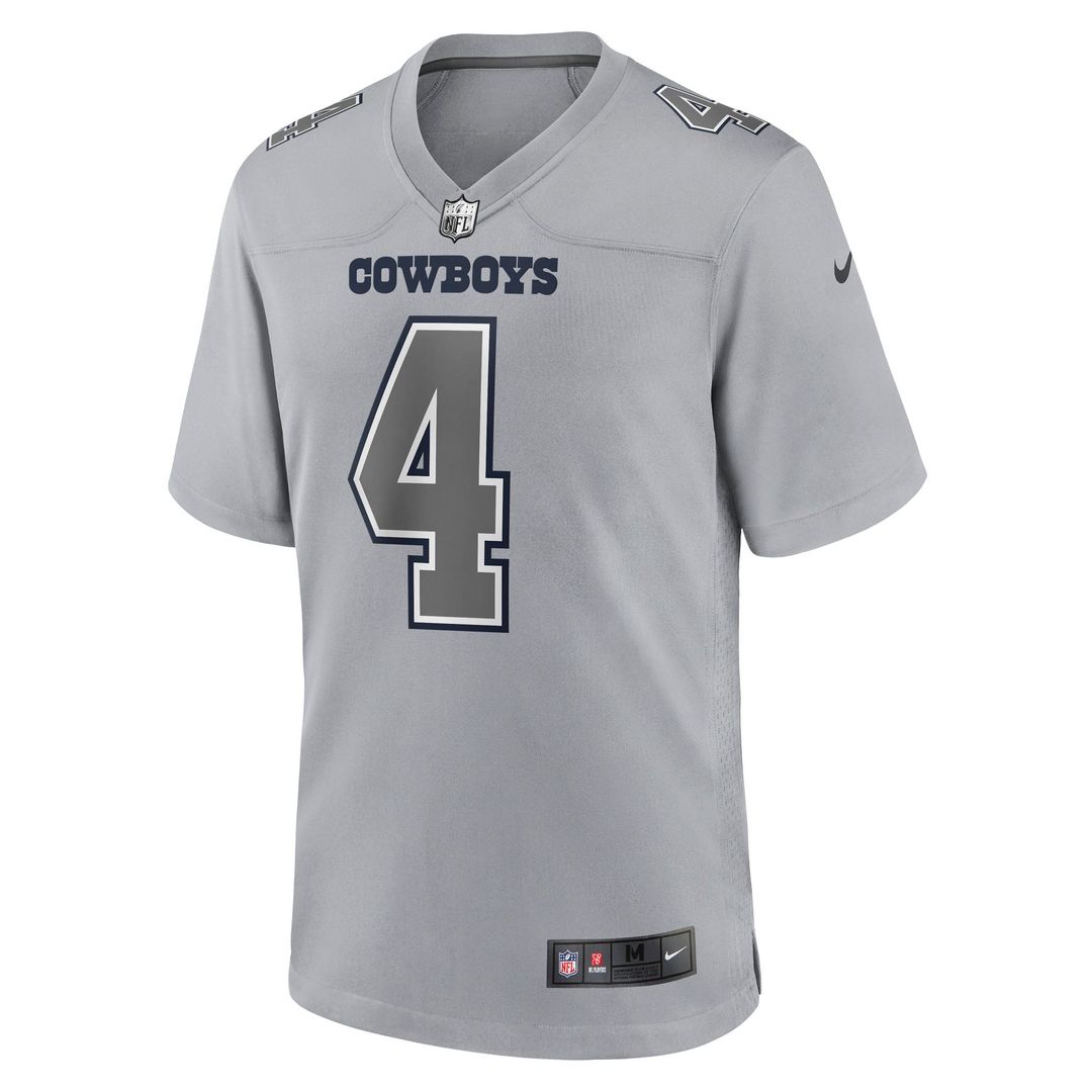 Dallas Cowboys Dak Prescott Nike Gray Atmosphere Fashion Game Jersey product image 2, provided for visual reference and