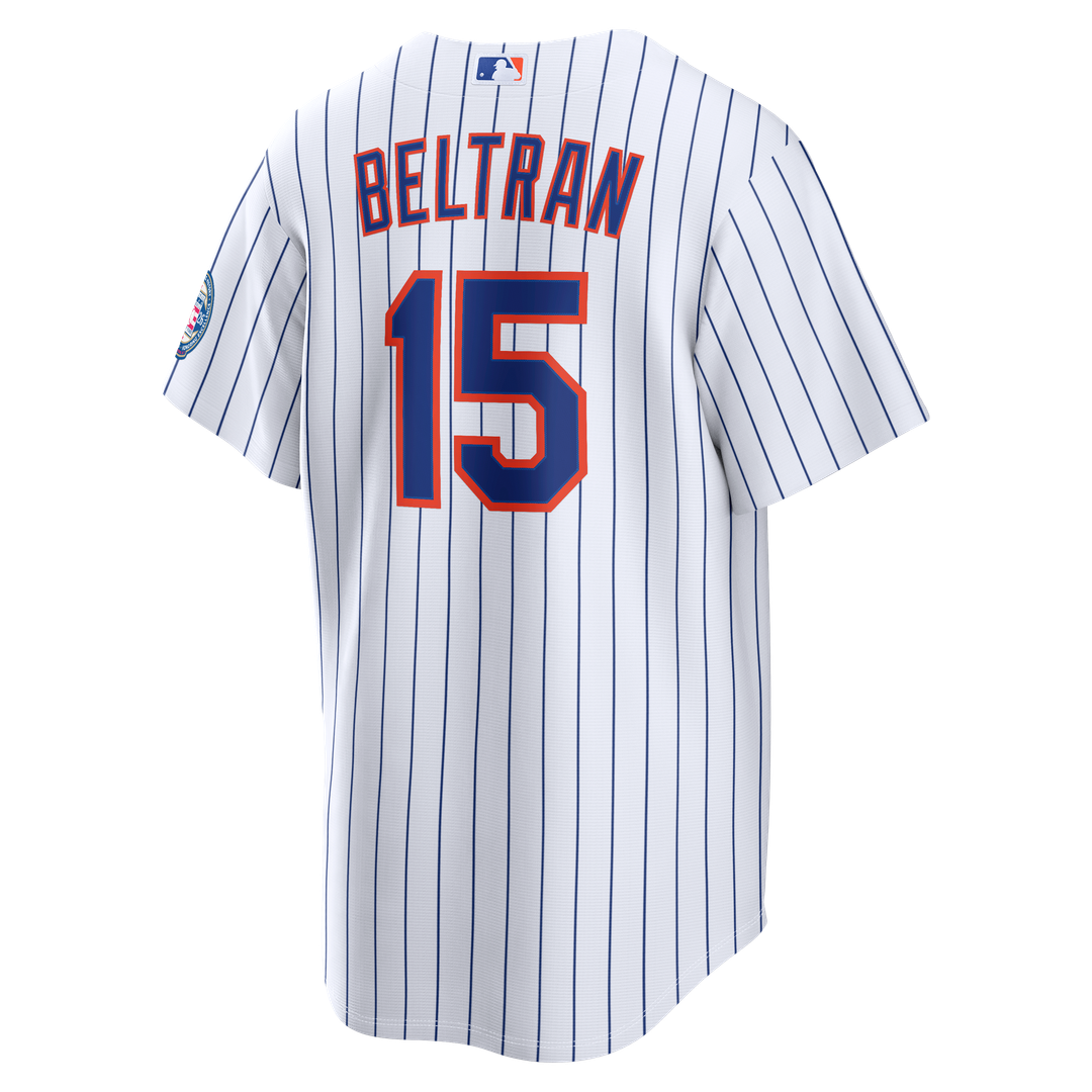 New York Mets Carlos Beltran Nike White Home Replica 2026 Hall of Fame Patch Jersey product image 3, provided for visual