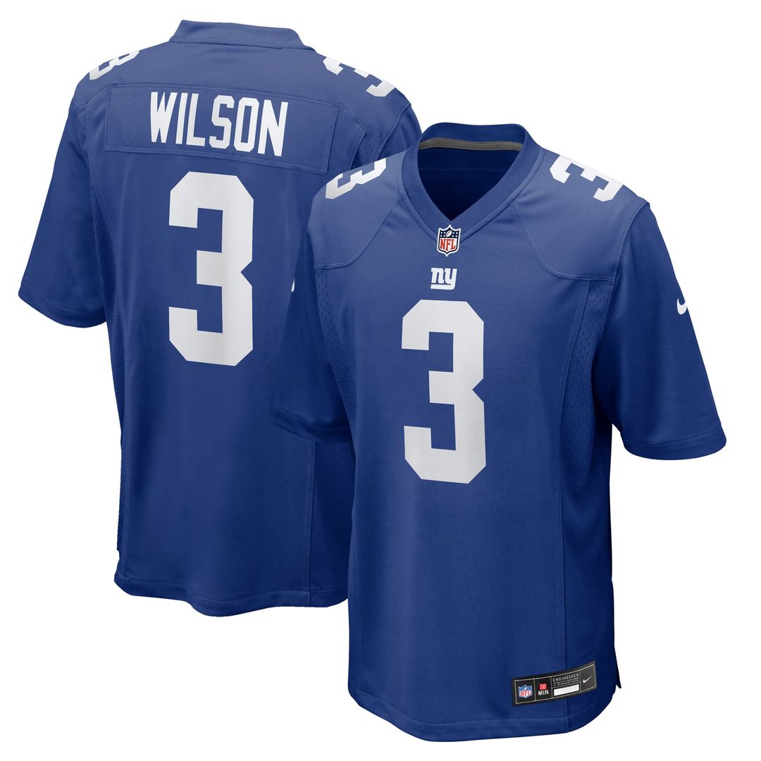 New York Giants Russell Wilson Nike Royal Game Jersey product image 1, provided for visual reference and product detail
