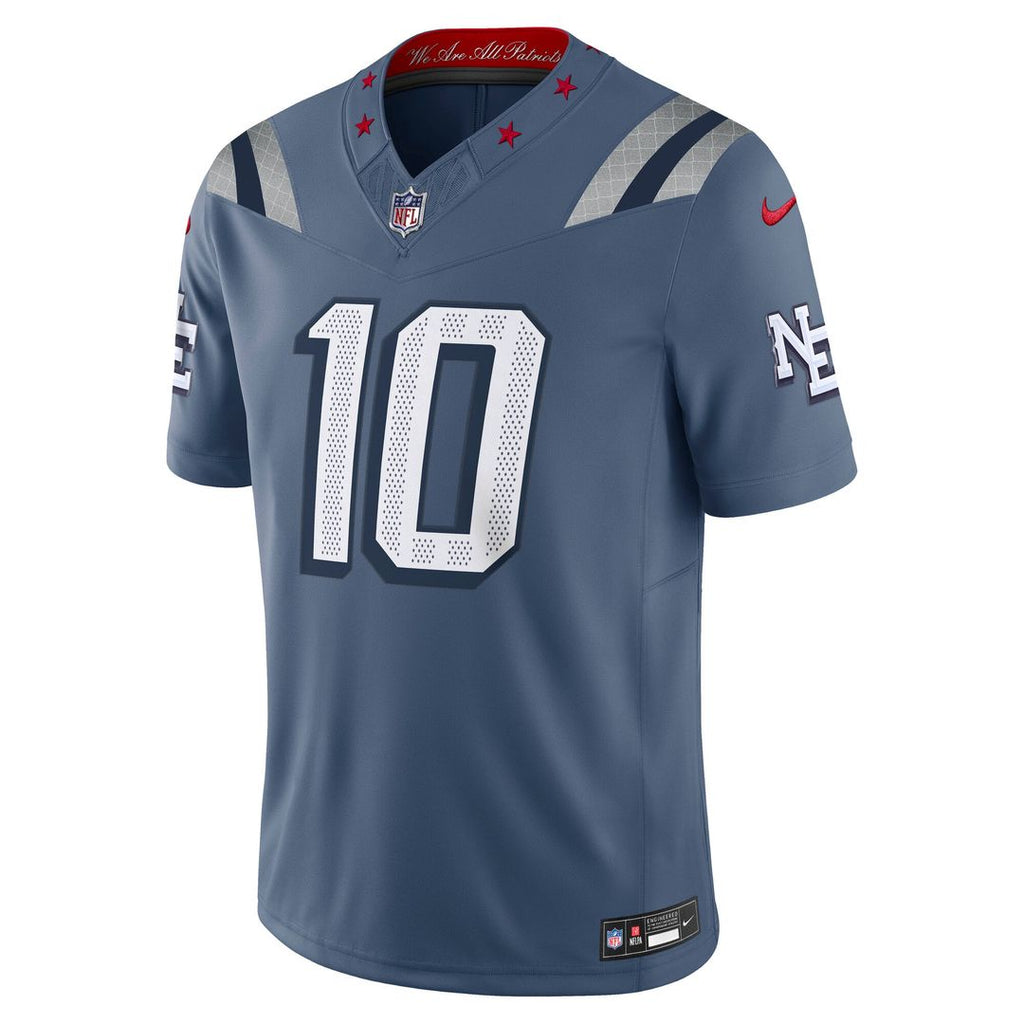 New England Patriots Drake Maye Nike Blue Rivalries Collection Stitched Limited Jersey product image 2, provided for visual