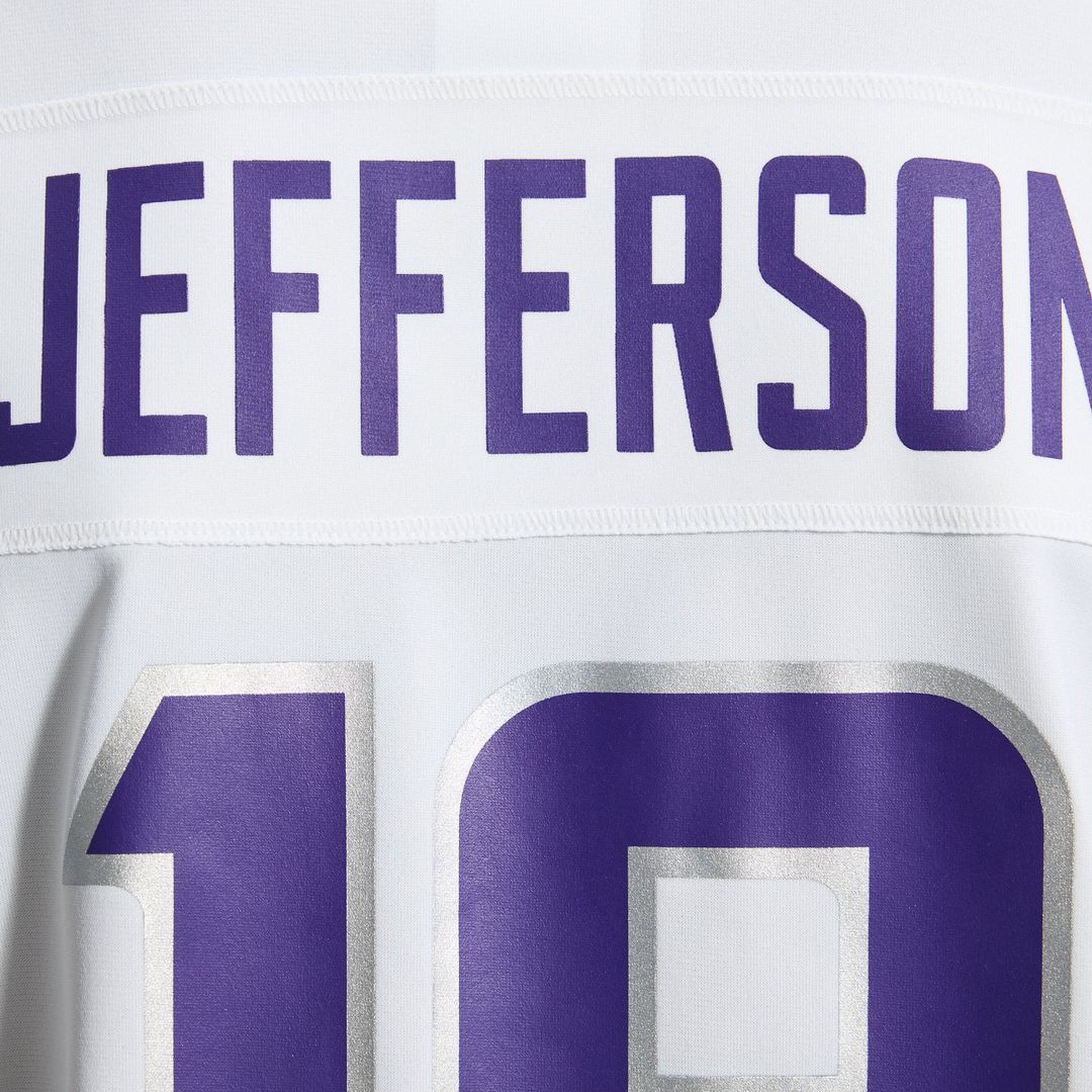 Minnesota Vikings Justin Jefferson Nike White Alternate Game Player Jersey product image 12, provided for visual reference