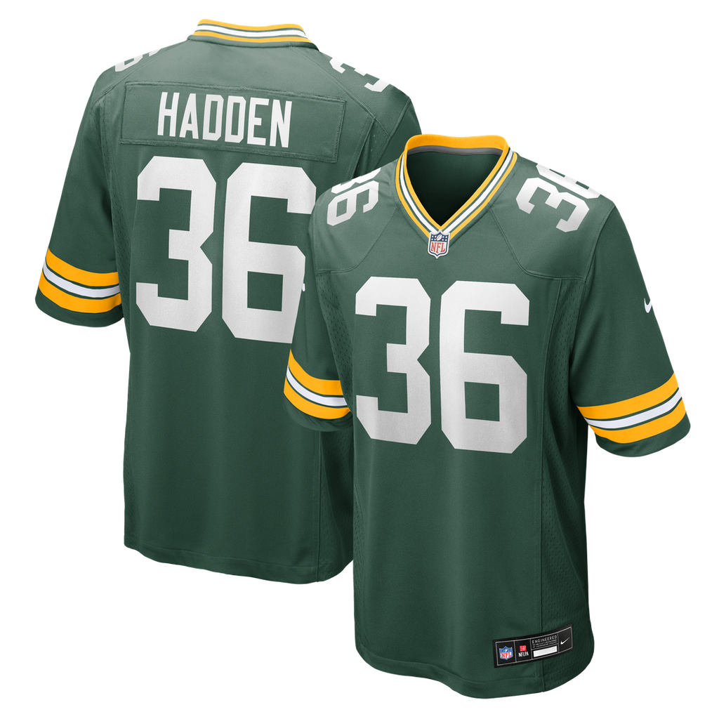 Green Bay Packers Kamal Hadden Nike Green Team Game Jersey product image 1, provided for visual reference and product detail