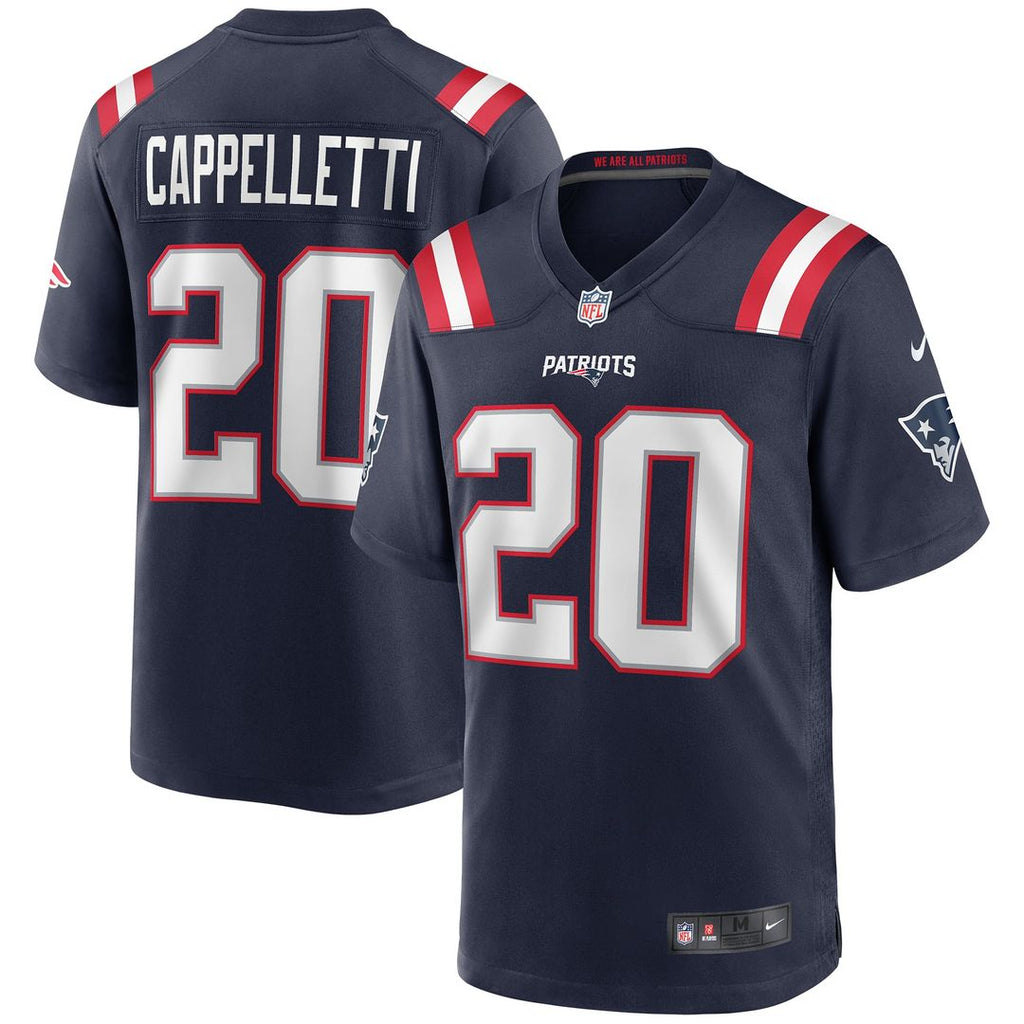 New England Patriots Gino Cappelletti Nike Navy Game Retired Player Jersey product image 1, provided for visual reference