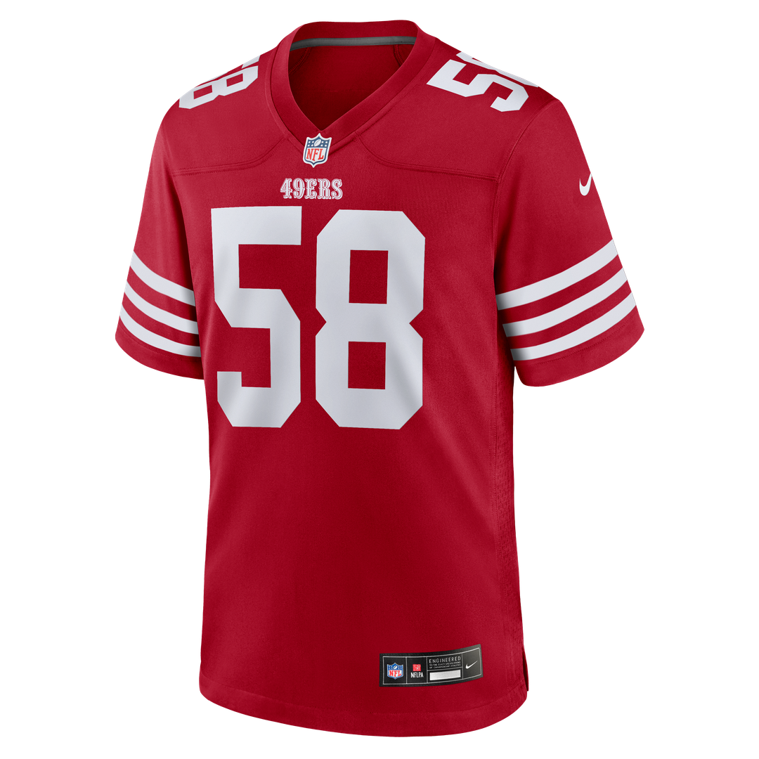 San Francisco 49ers Jarrett Patterson Nike Scarlet Team Game Jersey product image 4, provided for visual reference and