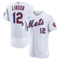 New York Mets Francisco Lindor Nike White Home Authentic Sponsor Patch Jersey product image 1, provided for visual reference