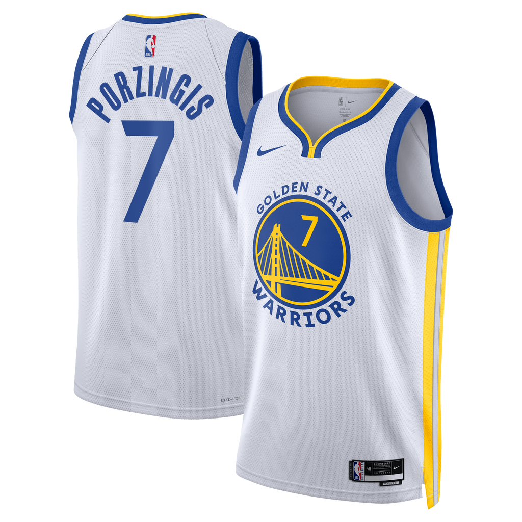 Golden State Warriors Nike Association Edition Swingman Jersey - White - Kristaps Porziņģis - Unisex product image 2,