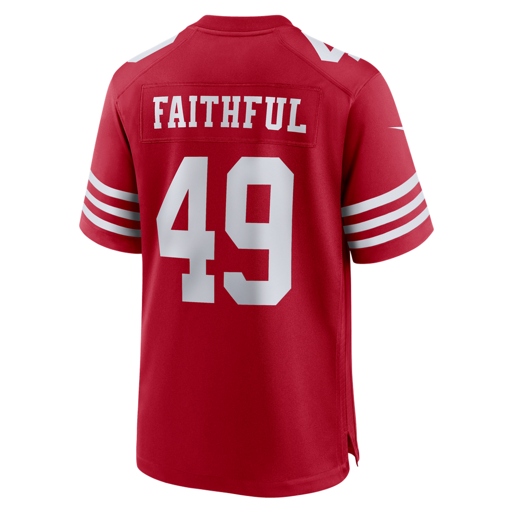 San Francisco 49ers The Faithful Nike Scarlet 80th Anniversary Game Jersey product image 11, provided for visual reference
