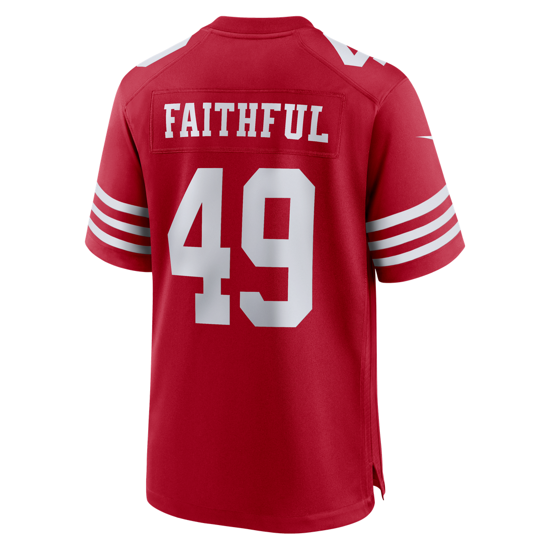 San Francisco 49ers The Faithful Nike White 80th Anniversary Game Jersey product image 9, provided for visual reference and