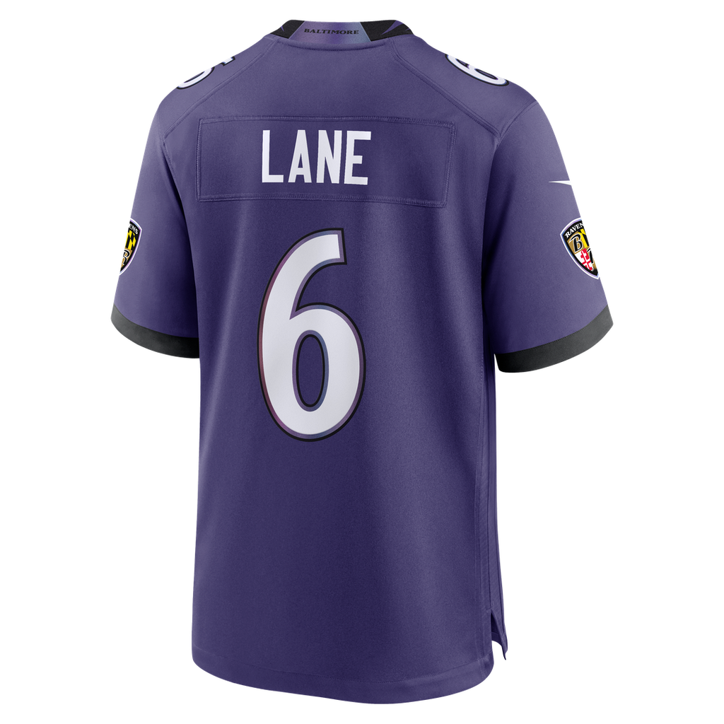 Baltimore Ravens Ja'Kobi Lane Nike Purple Team Game Jersey product image 3, provided for visual reference and product detail