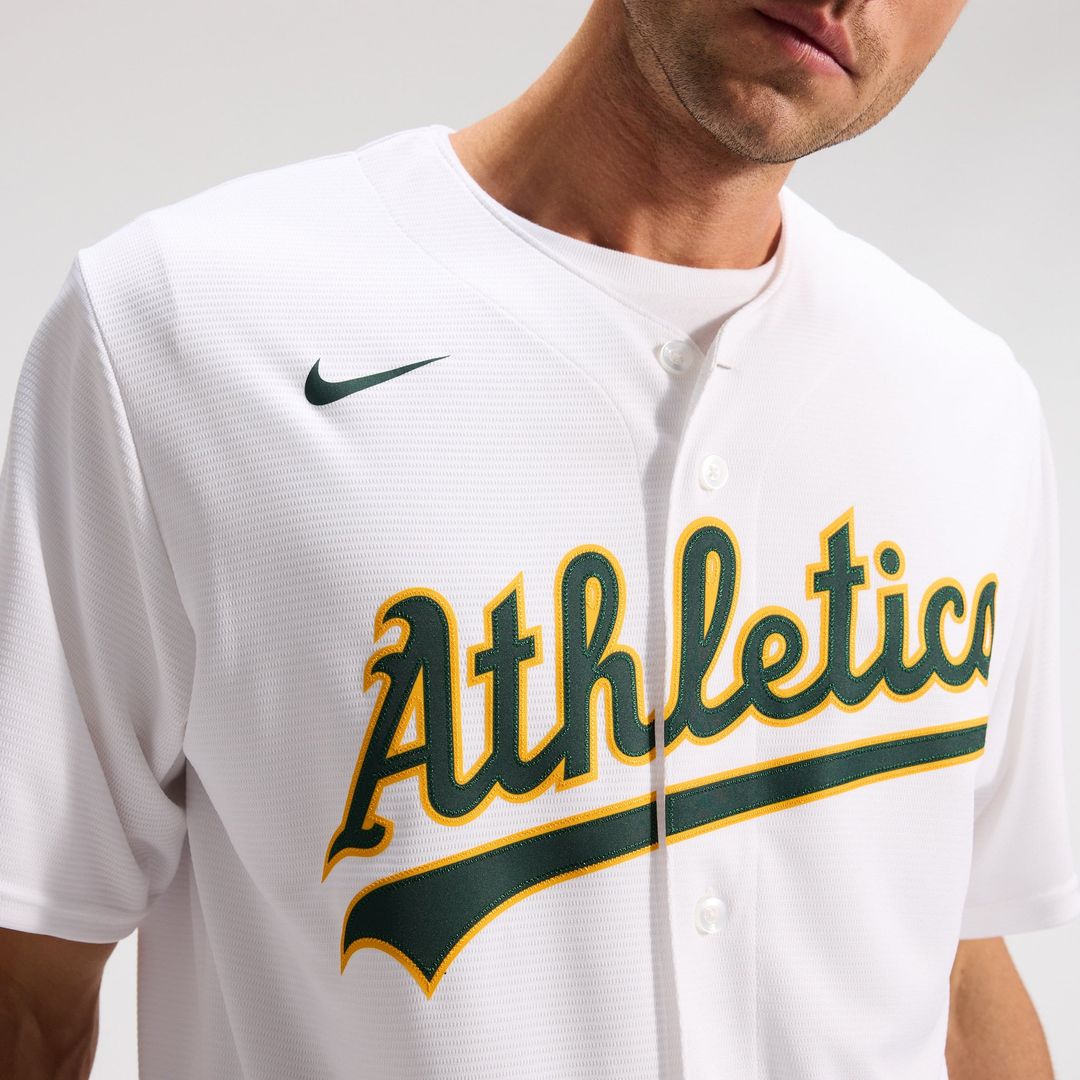 Athletics Nike White Home Replica Team Jersey product image 8, provided for visual reference and product detail review