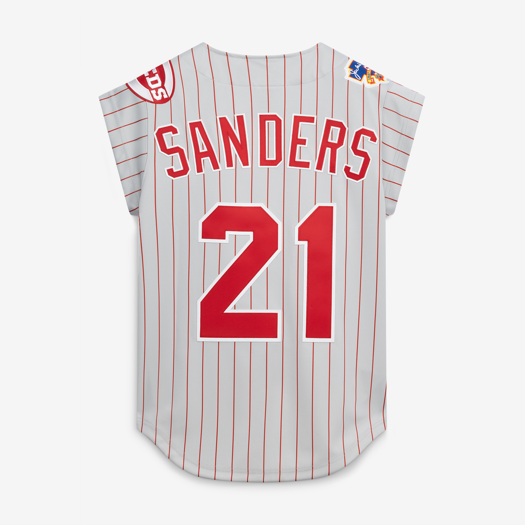 Cincinnati Reds Deion Sanders Mitchell & Ness Gray 1997 Authentic Jersey product image 3, provided for visual reference and