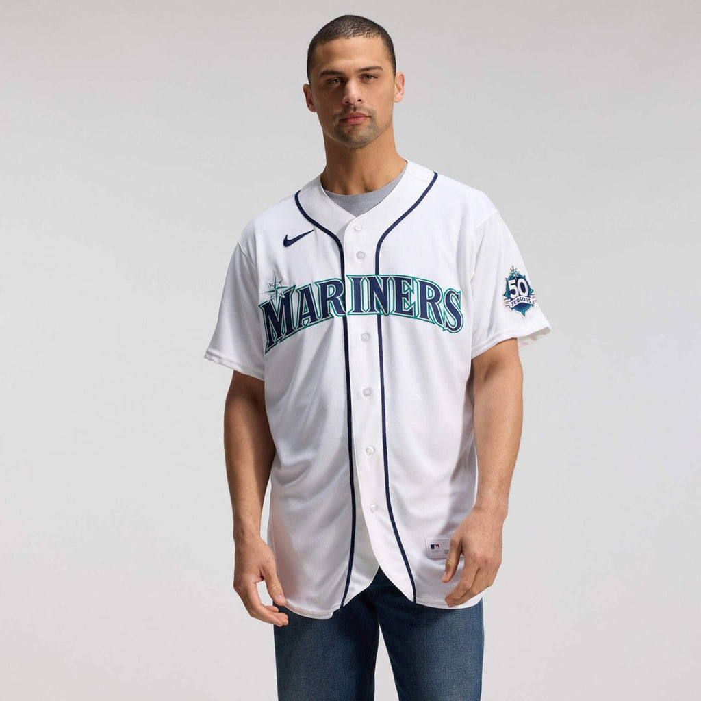 Seattle Mariners Nike White 50th Anniversary Patch Home Authentic Jersey product image 4, provided for visual reference and