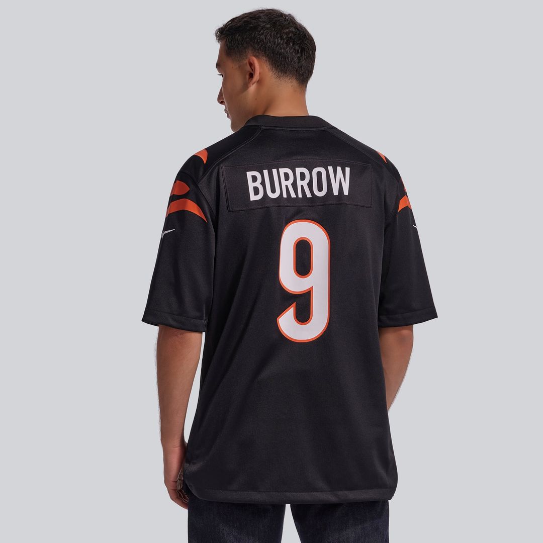 Cincinnati Bengals Joe Burrow Nike Black Player Game Jersey product image 17, provided for visual reference and product