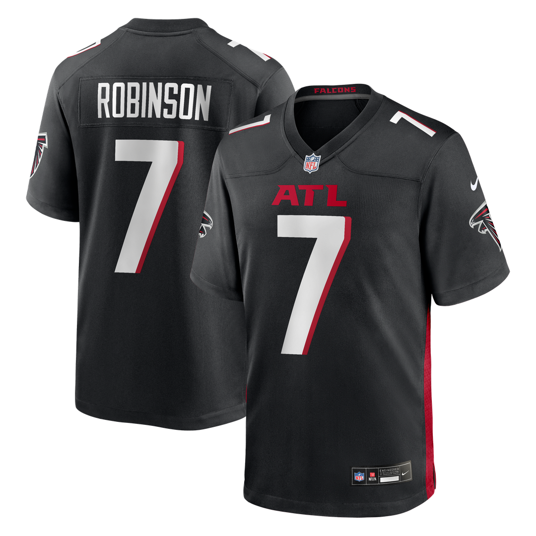 Atlanta Falcons Bijan Robinson Nike Black Game Jersey product image 1, provided for visual reference and product detail