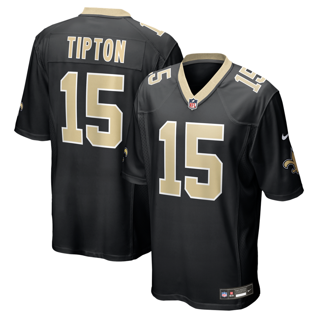 New Orleans Saints Mason Tipton Nike Black Team Game Jersey product image 1, provided for visual reference and product