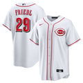 Cincinnati Reds TJ Friedl Nike White Home Replica Jersey product image 1, provided for visual reference and product detail