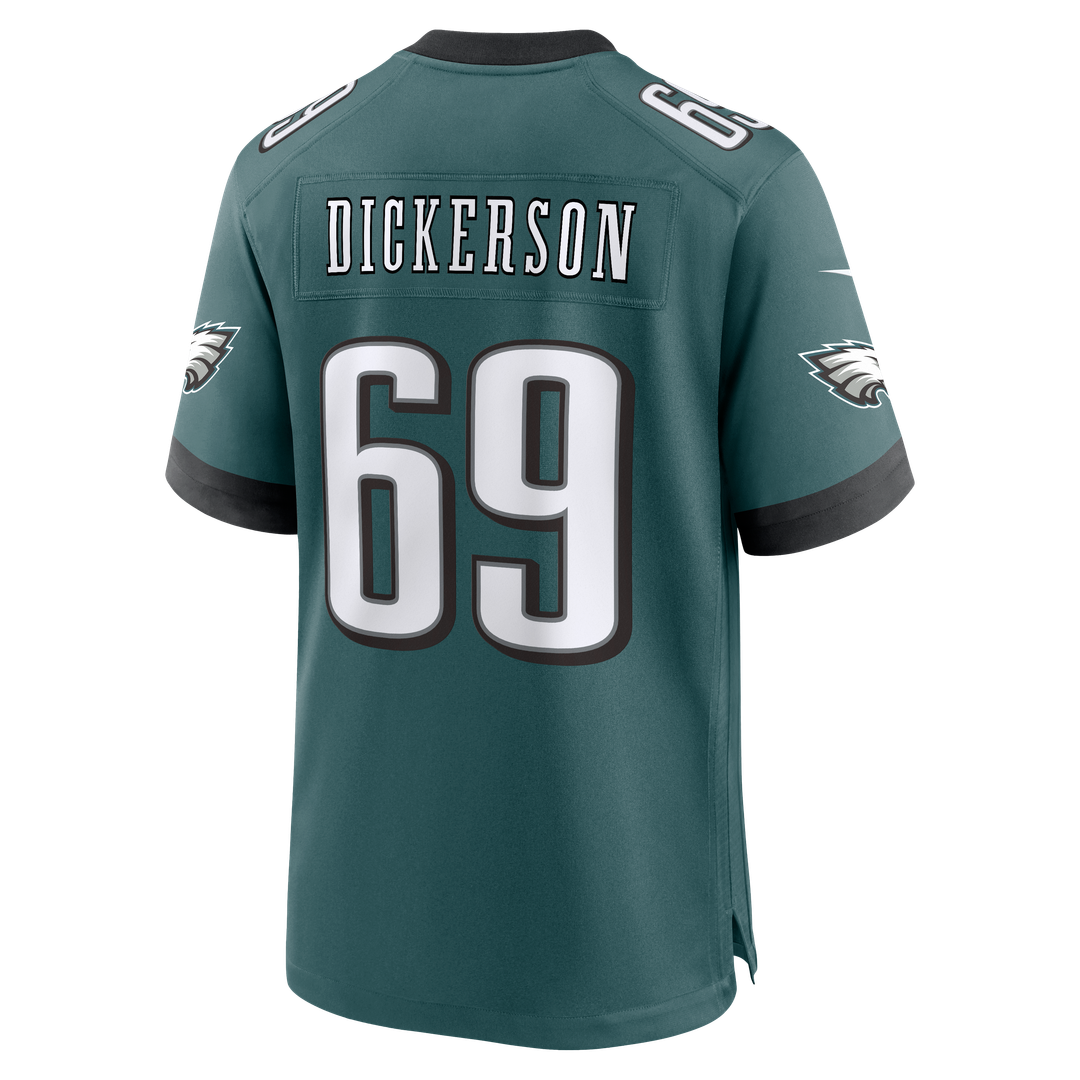 Philadelphia Eagles Landon Dickerson Nike Midnight Green Team Game Jersey product image 3, provided for visual reference and
