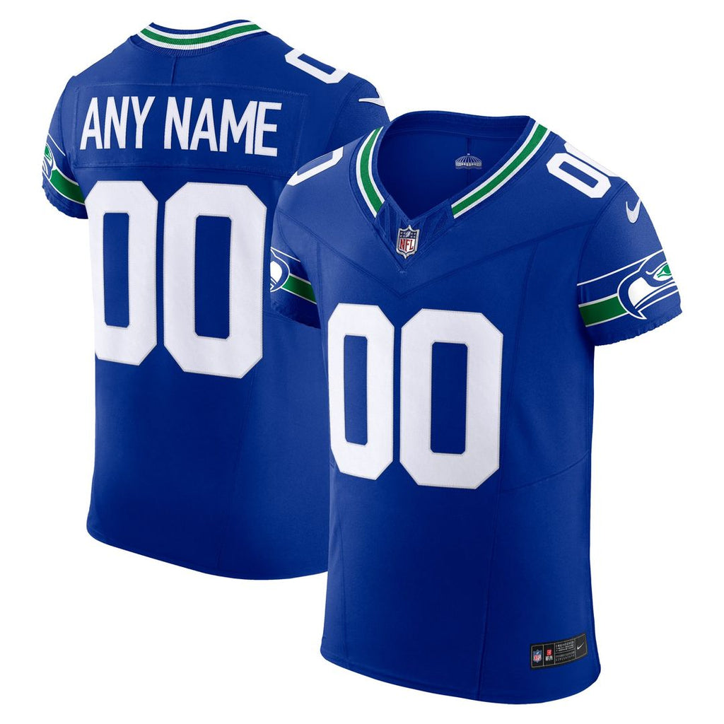 Seattle Seahawks Nike Royal Alternate Vapor F.U.S.E. Elite Custom Jersey product image 1, provided for visual reference and