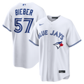 Toronto Blue Jays Shane Bieber Nike White Home Replica Jersey product image 1, provided for visual reference and product