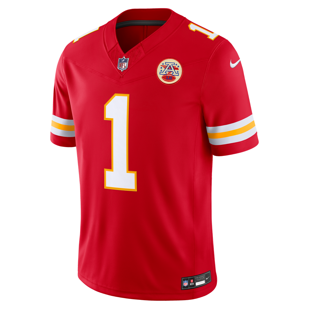 Kansas City Chiefs Xavier Worthy Nike Red Team Vapor F.U.S.E. Stitched Limited Jersey product image 2, provided for visual