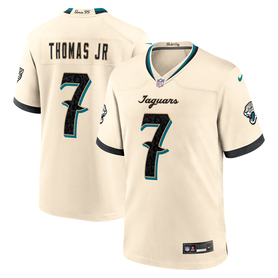 Jacksonville Jaguars Brian Thomas Jr. Nike Natural 2026 Rivalries Collection Game Jersey product image 1, provided for