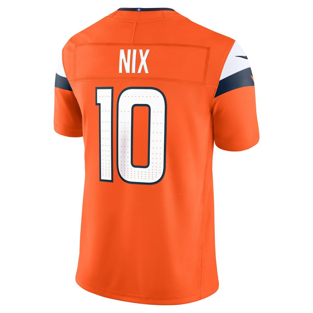 Denver Broncos Bo Nix Nike Orange Team Vapor F.U.S.E. Stitched Limited Jersey product image 3, provided for visual reference