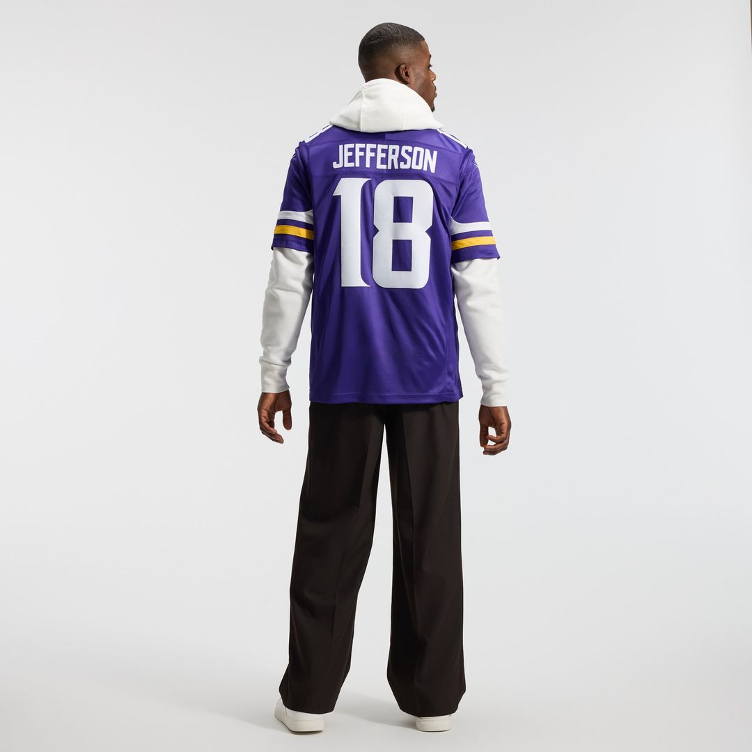 Minnesota Vikings Justin Jefferson Nike White Alternate Vapor F.U.S.E. Stitched Limited Jersey product image 11, provided