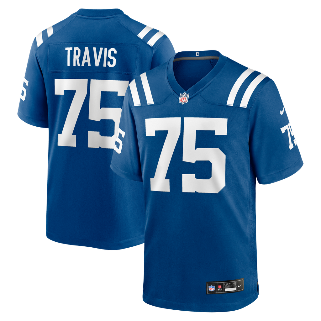 Indianapolis Colts Jalen Travis Nike Royal Team Game Jersey product image 1, provided for visual reference and product