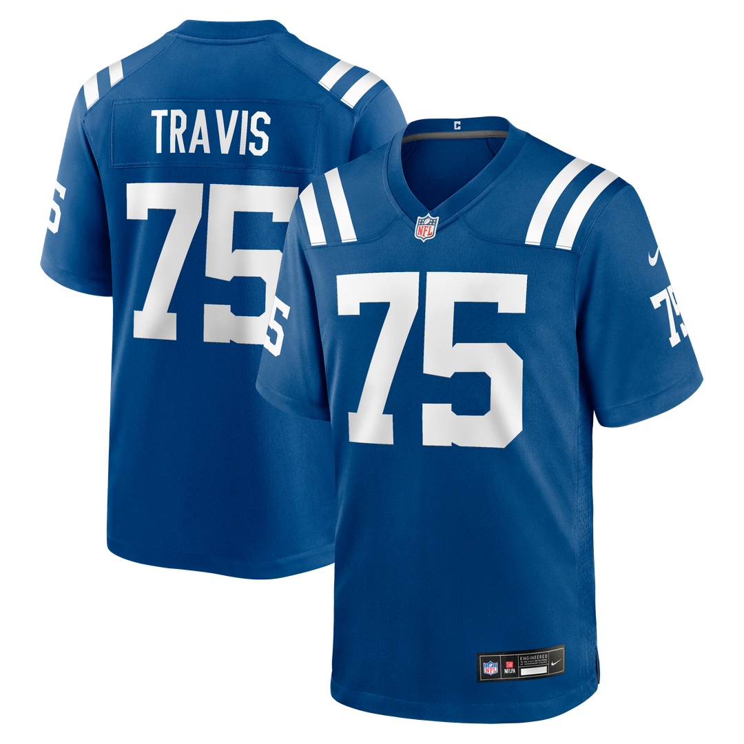 Indianapolis Colts Jalen Travis Nike Royal Team Game Jersey product image 1, provided for visual reference and product