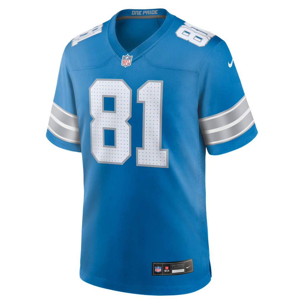 Detroit Lions Calvin Johnson Nike Blue Team Retired Game Jersey product image 2, provided for visual reference and product