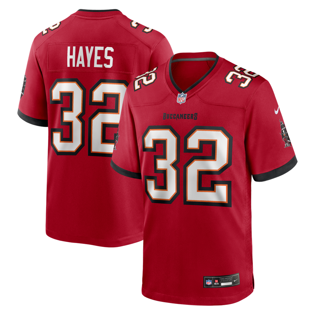 Tampa Bay Buccaneers Josh Hayes Nike Red Game Jersey product image 1, provided for visual reference and product detail review