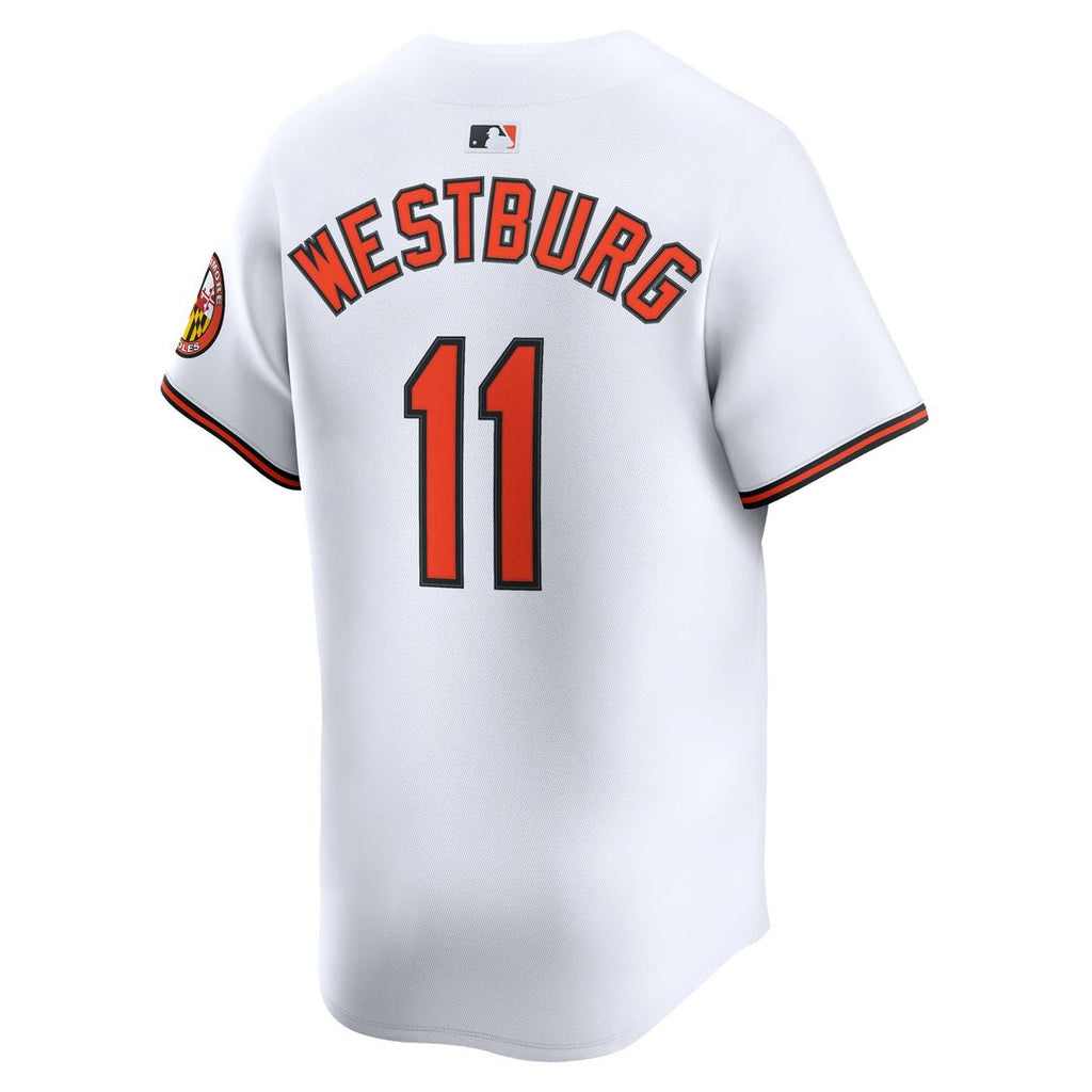 Baltimore Orioles Jordan Westburg Nike White Home Limited Player Jersey product image 3, provided for visual reference and
