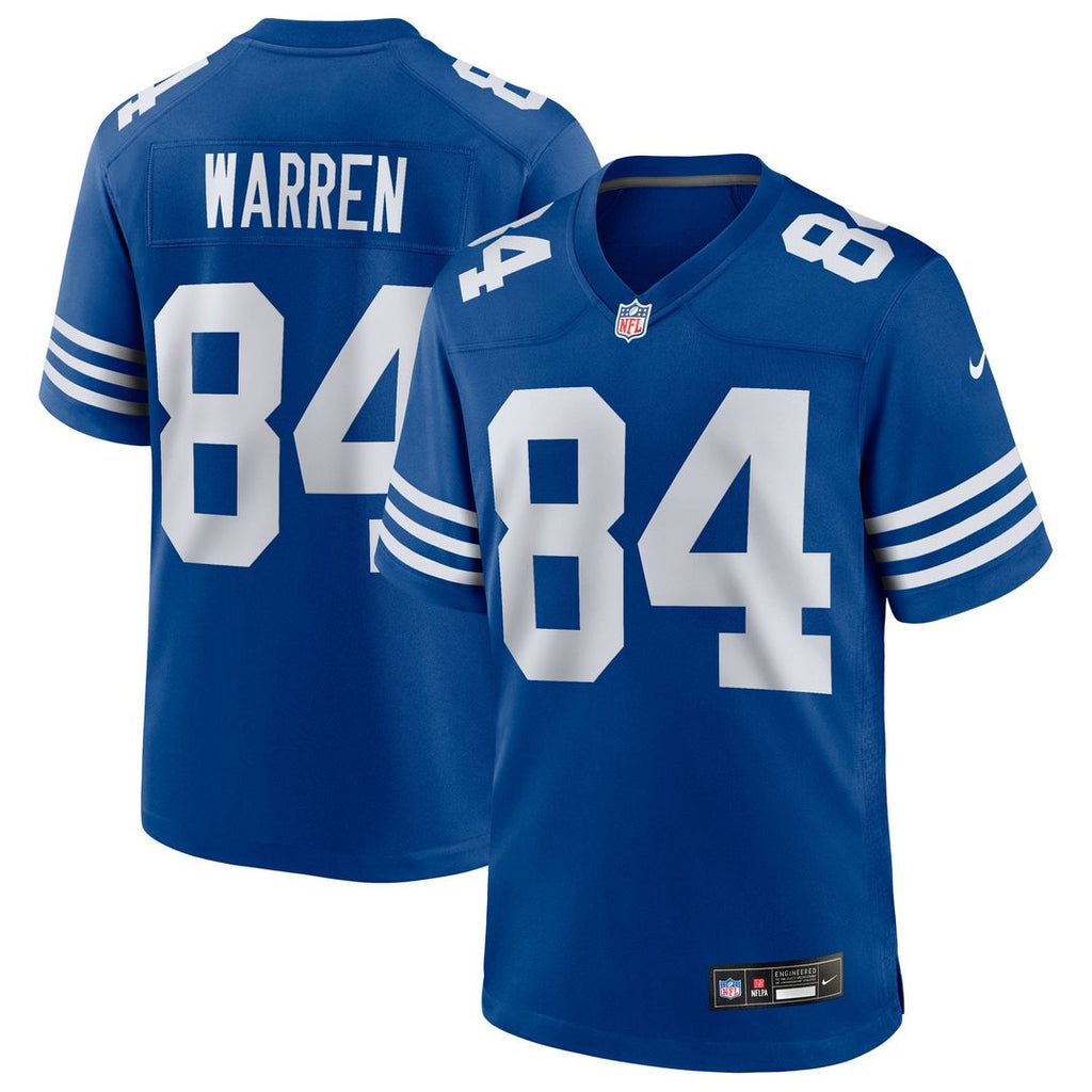 Indianapolis Colts Tyler Warren Nike Royal Alternate Game Jersey product image 1, provided for visual reference and product