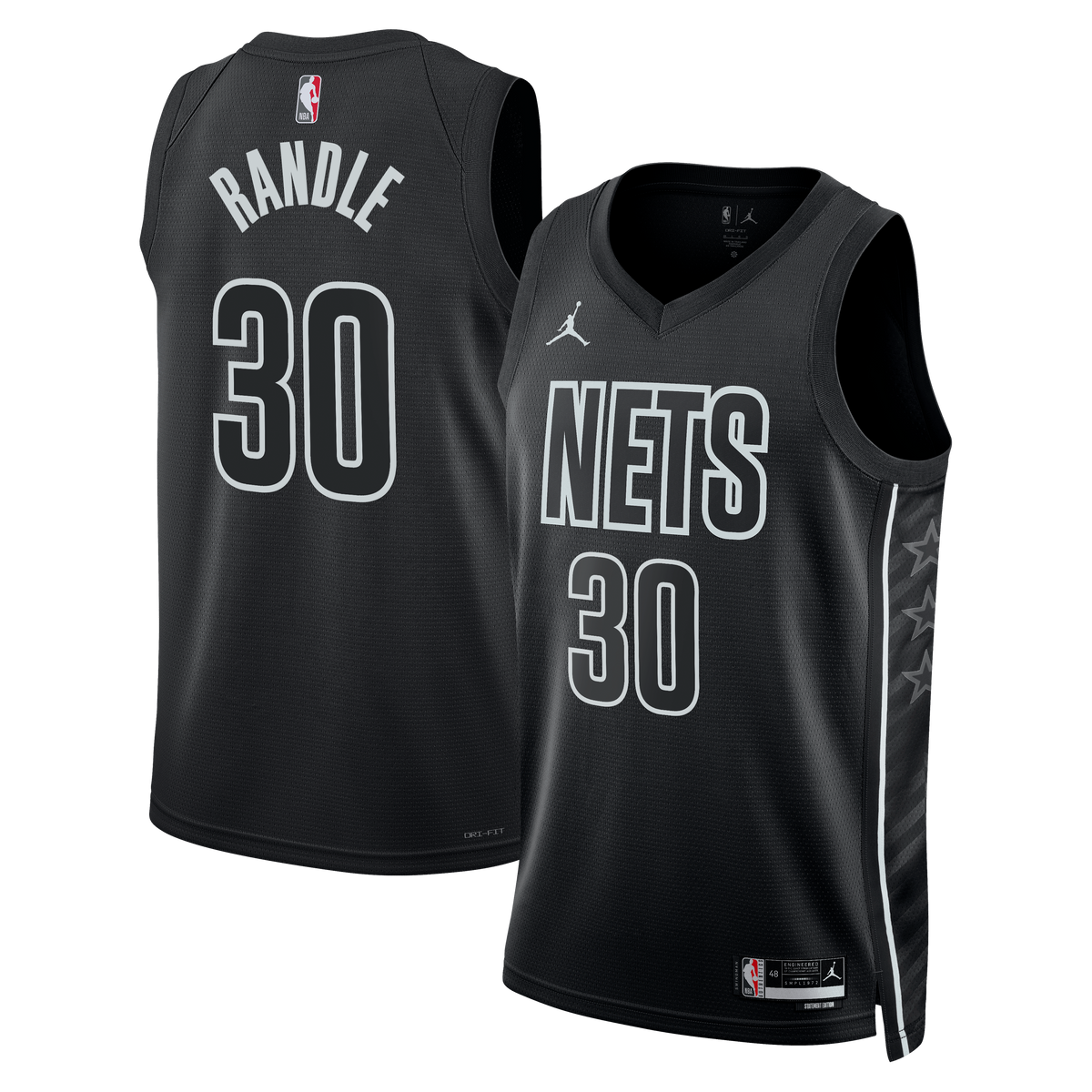 Brooklyn Nets Jordan Brand Statement Edition Swingman Jersey - Black - Julius Randle - Unisex product image 2, provided for