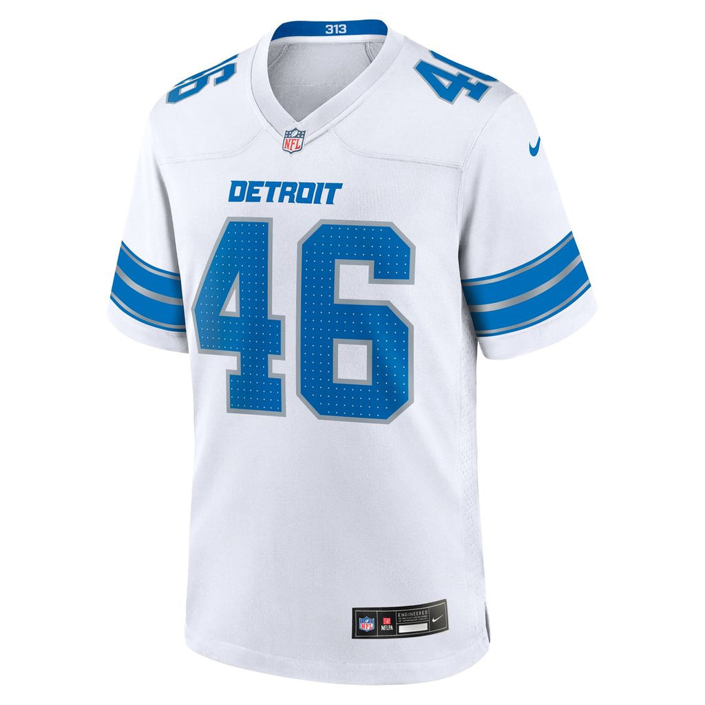 Detroit Lions Jack Campbell Nike White White Game Jersey product image 2, provided for visual reference and product detail