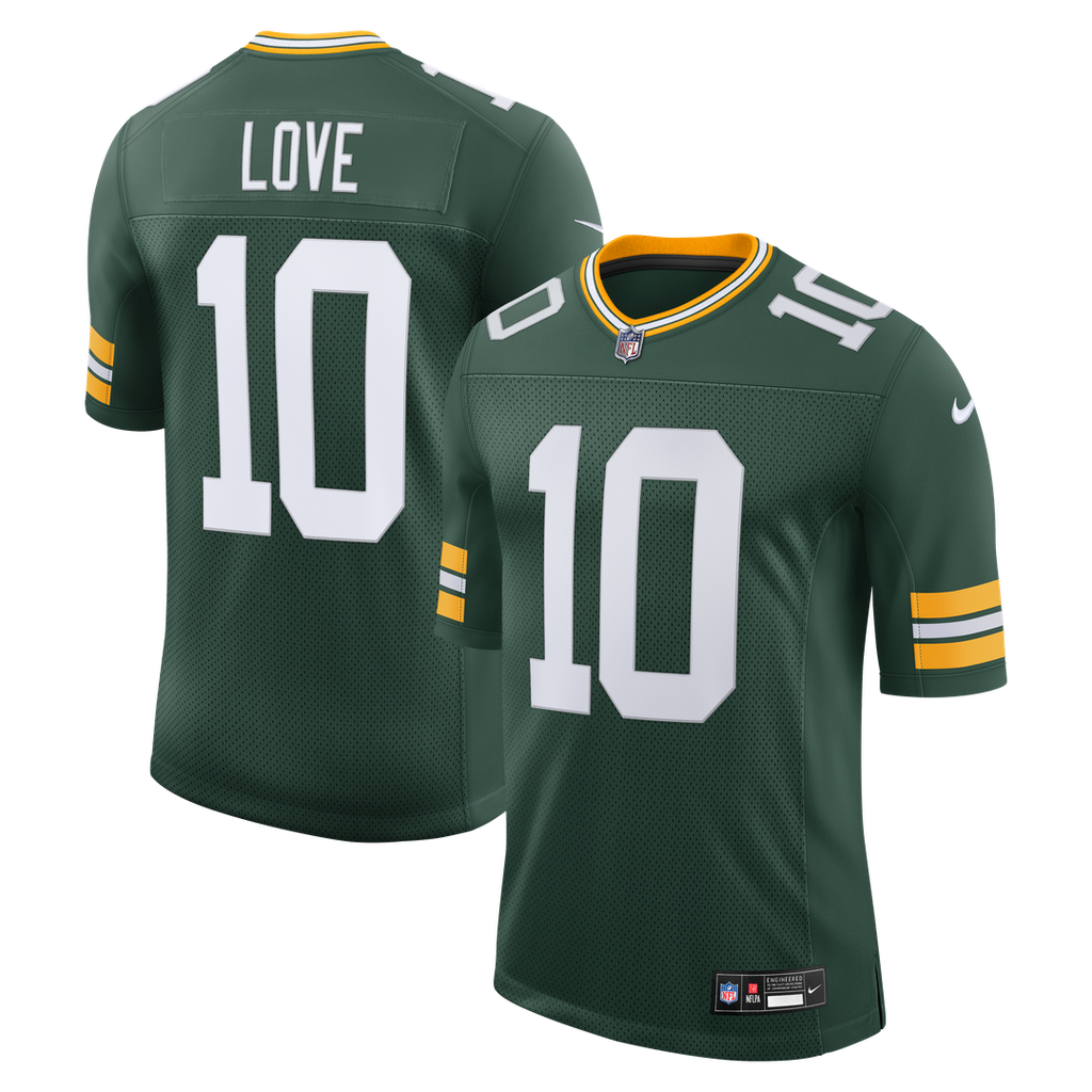 Green Bay Packers Jordan Love Nike Green Vapor Untouchable Stitched Limited Jersey product image 1, provided for visual