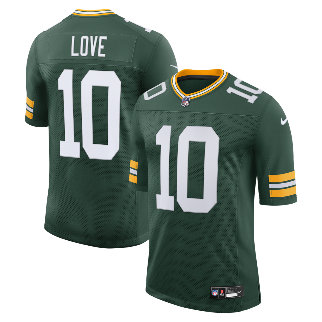 Green Bay Packers Jordan Love Nike Green Vapor Untouchable Stitched Limited Jersey product image 1, provided for visual
