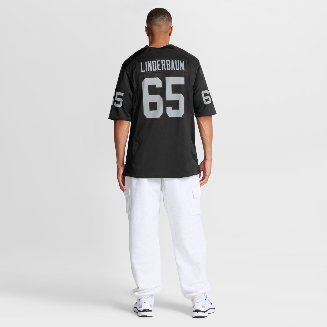 Las Vegas Raiders Tyler Linderbaum Nike Black Team Game Jersey product image 3, provided for visual reference and product