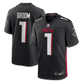 Atlanta Falcons Number 1 Groom Nike Black Game Jersey product image 1, provided for visual reference and product detail
