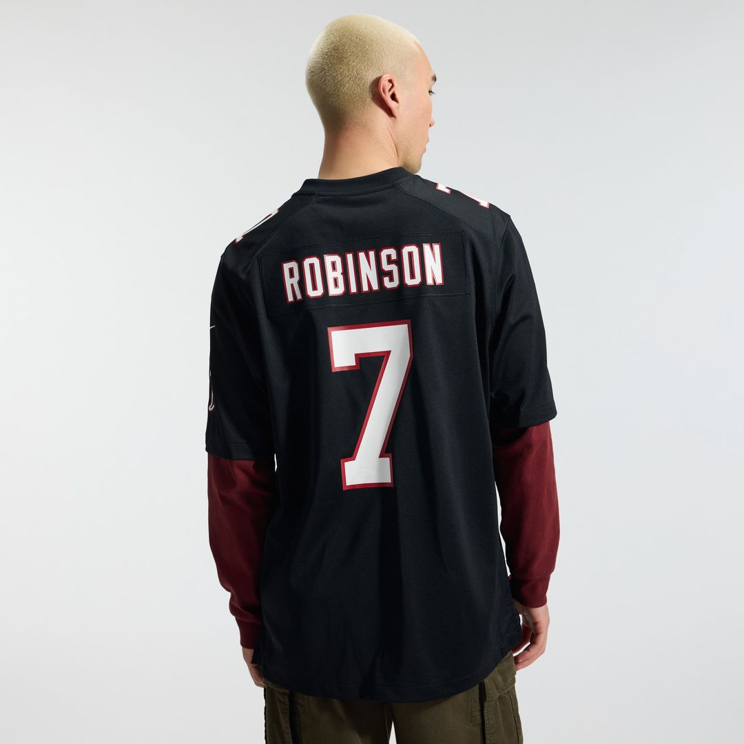 Atlanta Falcons Bijan Robinson Nike Black Throwback Game Jersey product image 3, provided for visual reference and product