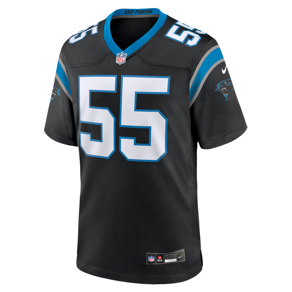 Carolina Panthers Maema Njongmeta Nike Black Team Game Jersey product image 2, provided for visual reference and product