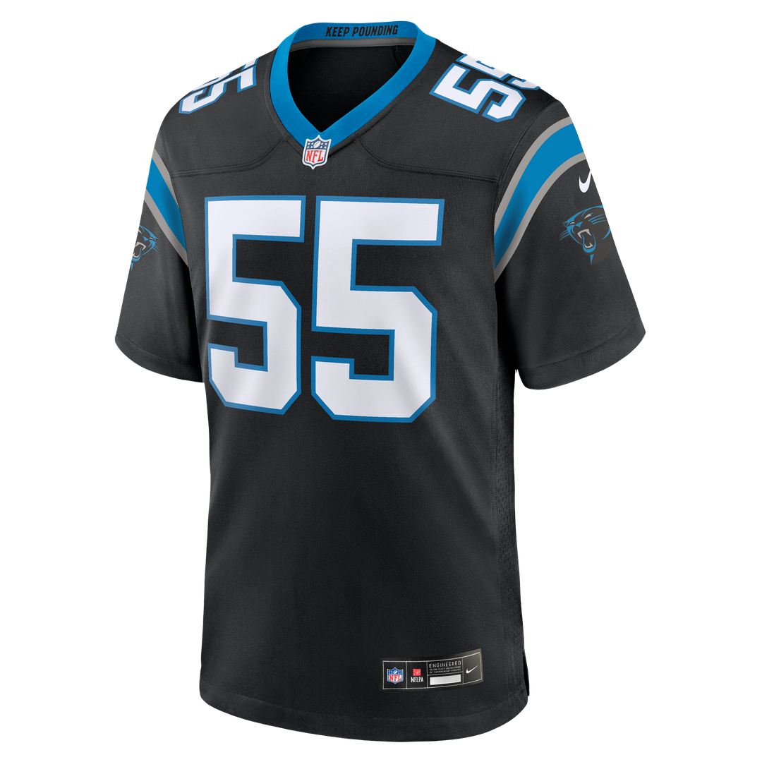 Carolina Panthers Maema Njongmeta Nike Black Team Game Jersey product image 2, provided for visual reference and product