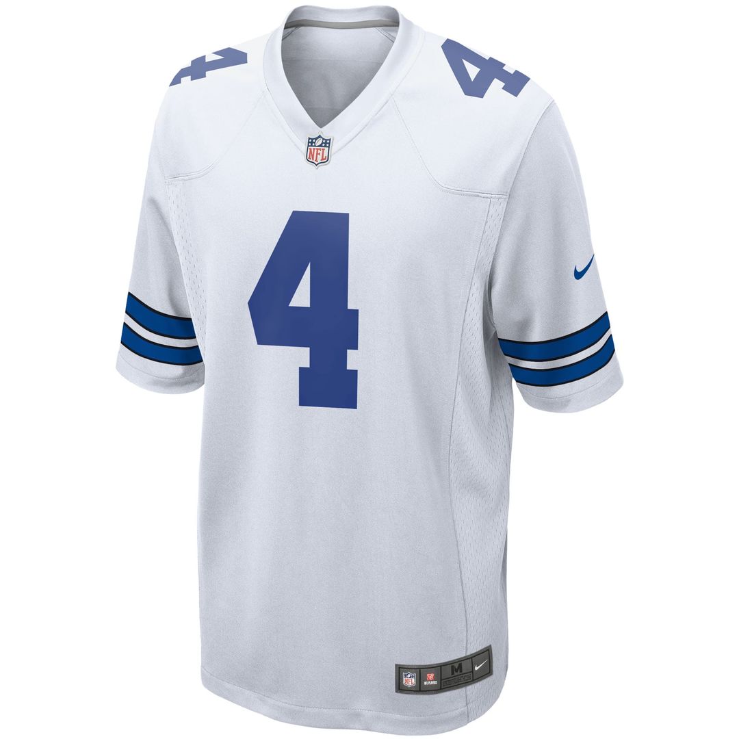 Dallas Cowboys Dak Prescott Nike White Game Team Jersey product image 5, provided for visual reference and product detail