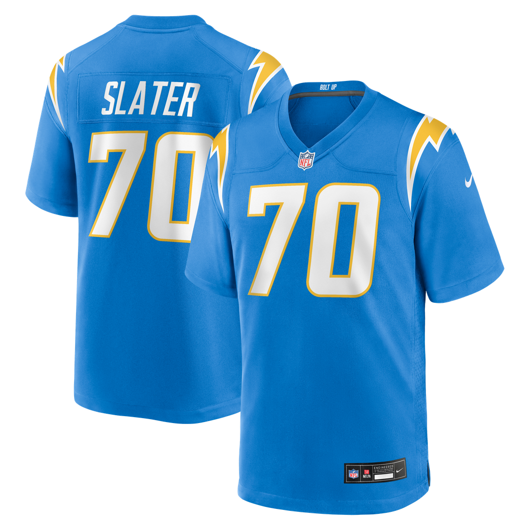 Los Angeles Chargers Rashawn Slater Nike Powder Blue Game Jersey product image 1, provided for visual reference and product