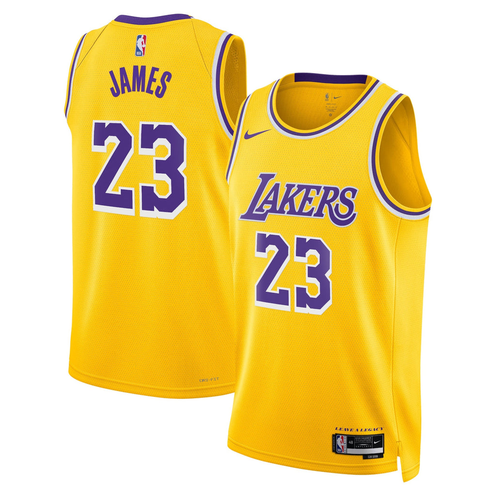 Los Angeles Lakers Nike Icon Edition Swingman Jersey - Gold - Lebron James - Unisex product image 2, provided for visual