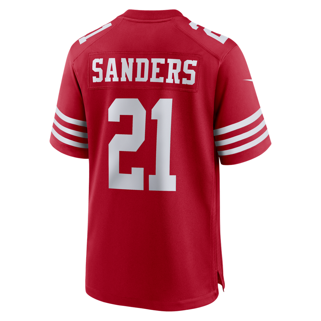 San Francisco 49ers Deion Sanders Nike Scarlet Team Retired Player Game Jersey product image 3, provided for visual